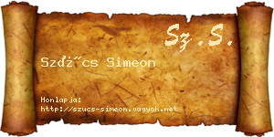 Szűcs Simeon névjegykártya